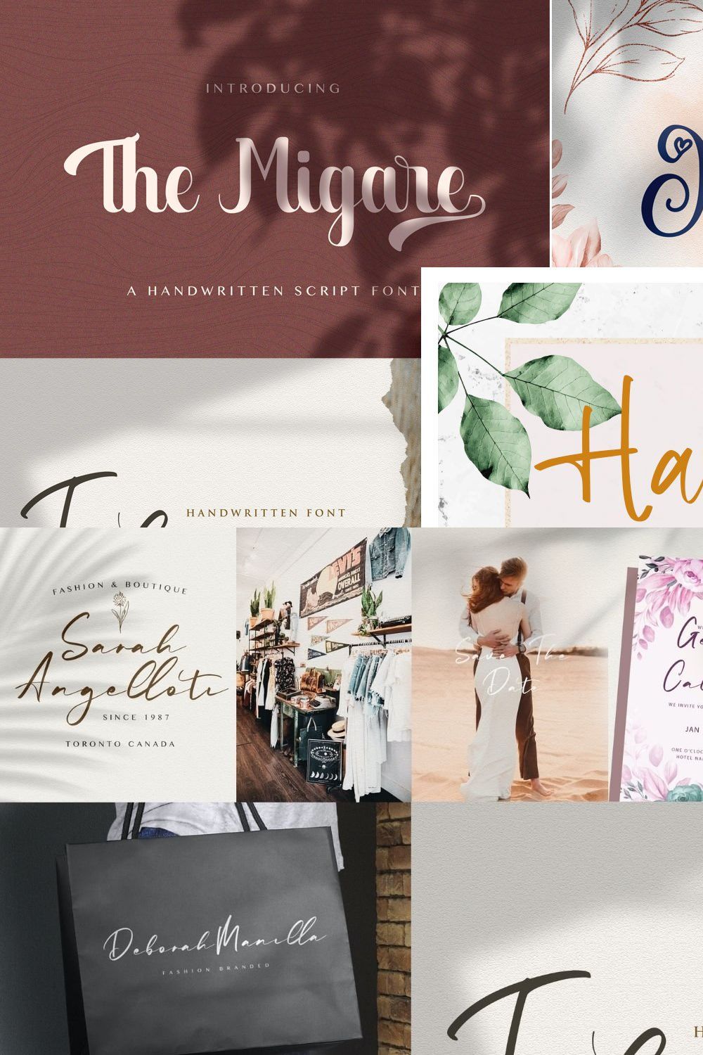 Handwritten Font Bundle Vol 11 pinterest preview image.