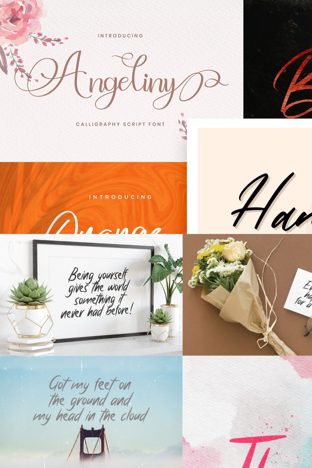 Handwritten Font Bundle Vol 12 pinterest preview image.