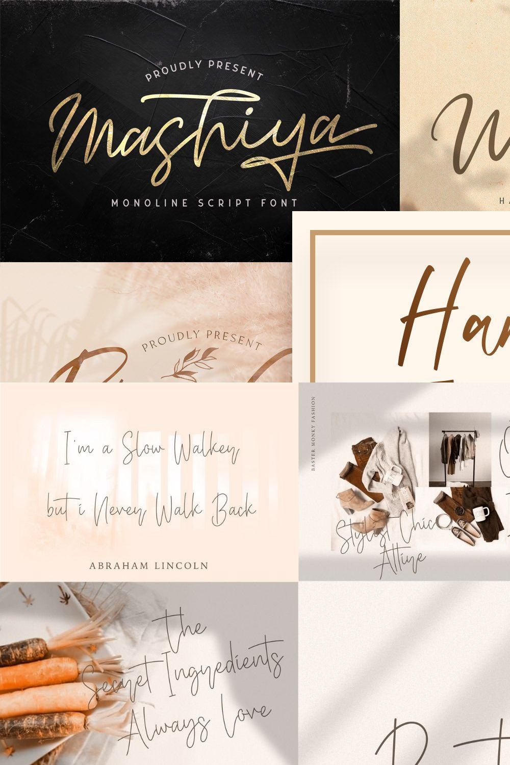 Handwritten Font Bundle Vol 15 pinterest preview image.