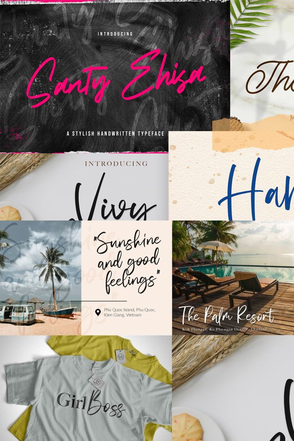 Handwritten Font Bundle Vol 16 pinterest preview image.