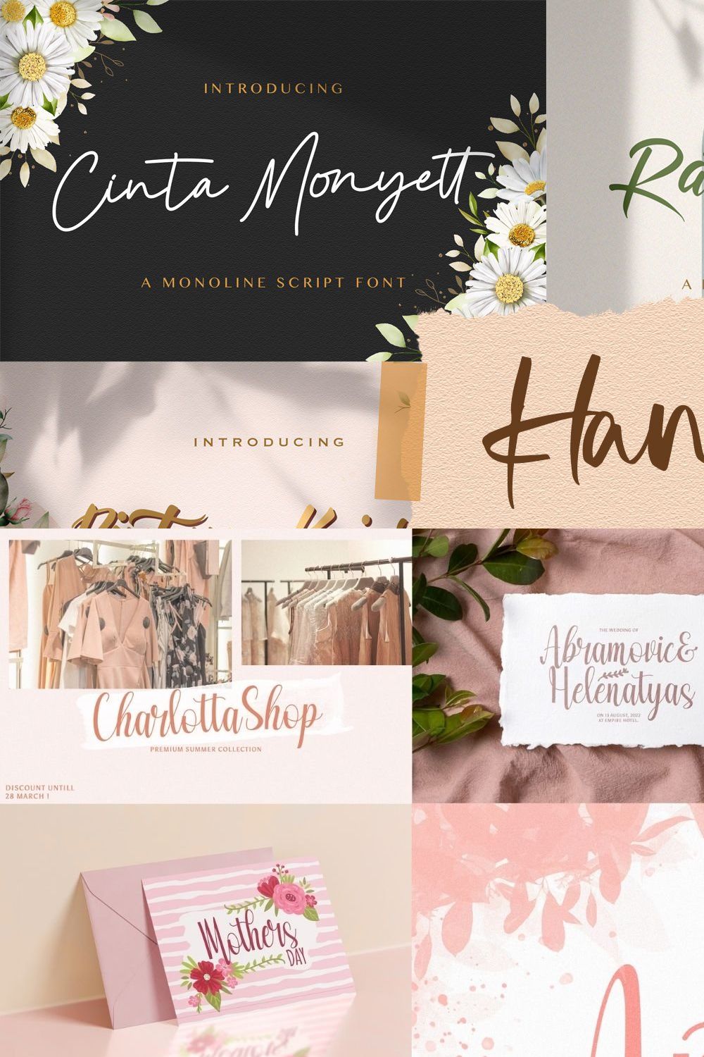 Handwritten Font Bundle Vol 2 pinterest preview image.