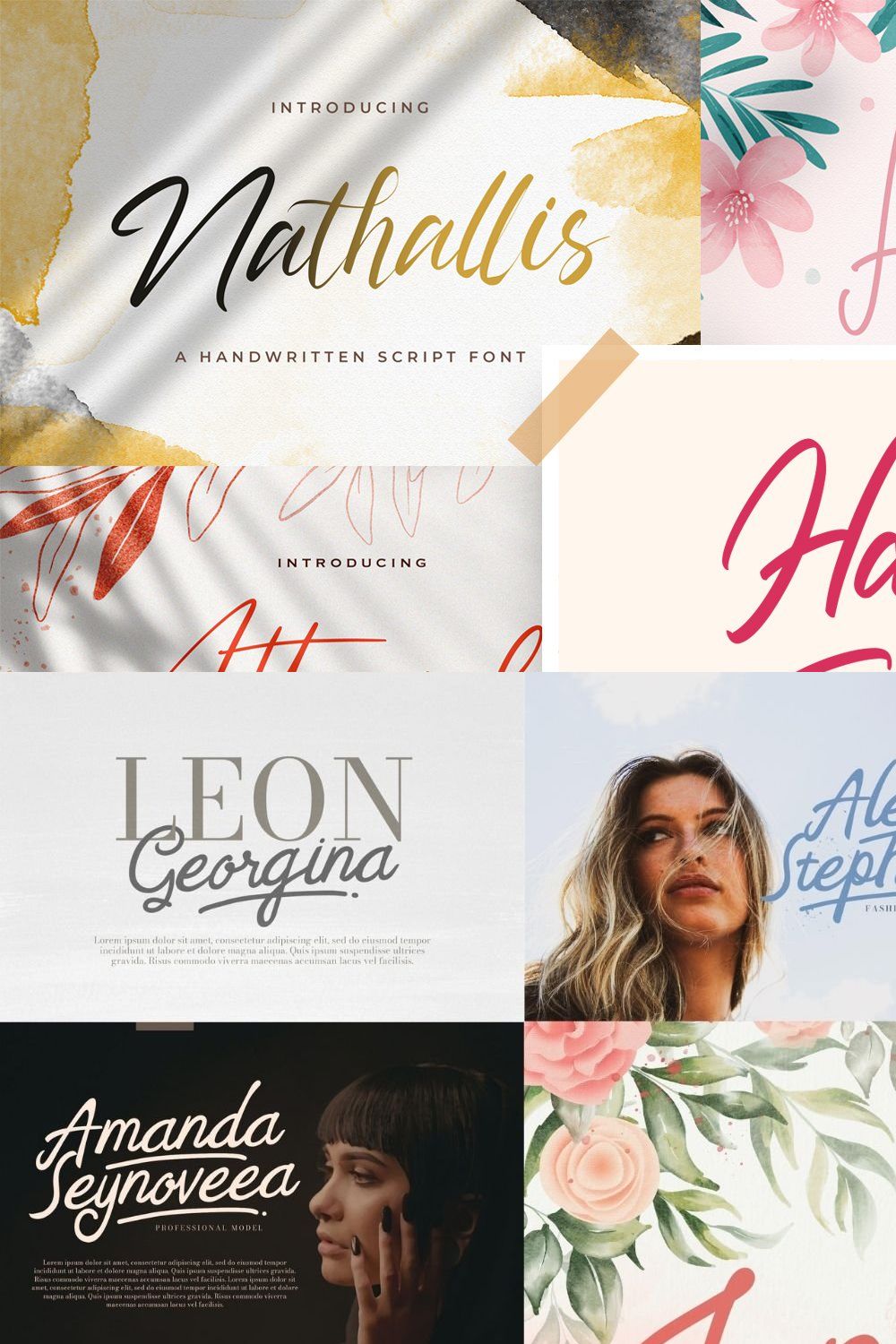 Handwritten Font Bundle Vol 7 pinterest preview image.