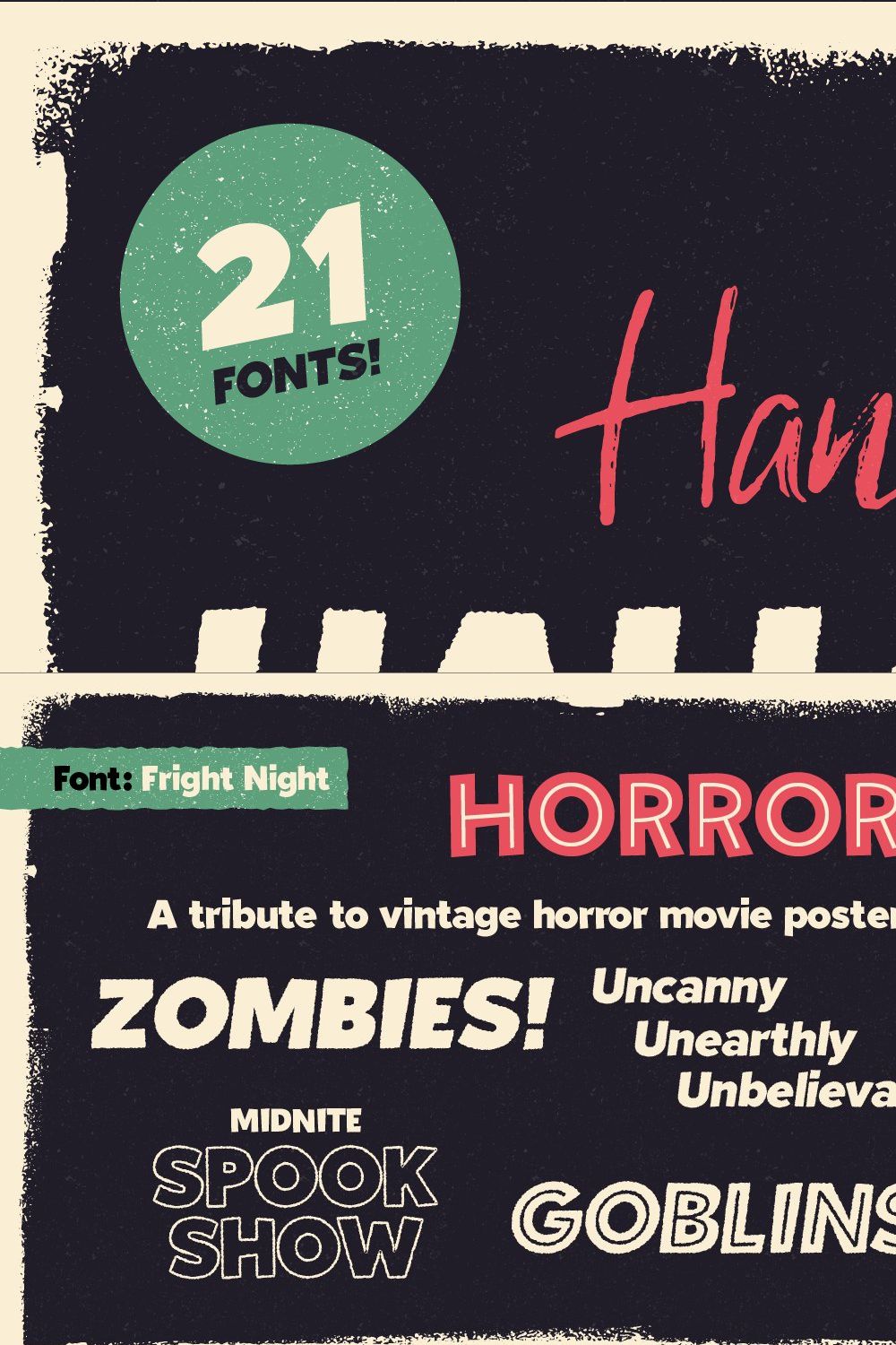 Handwritten Halloween Font Bundle! pinterest preview image.