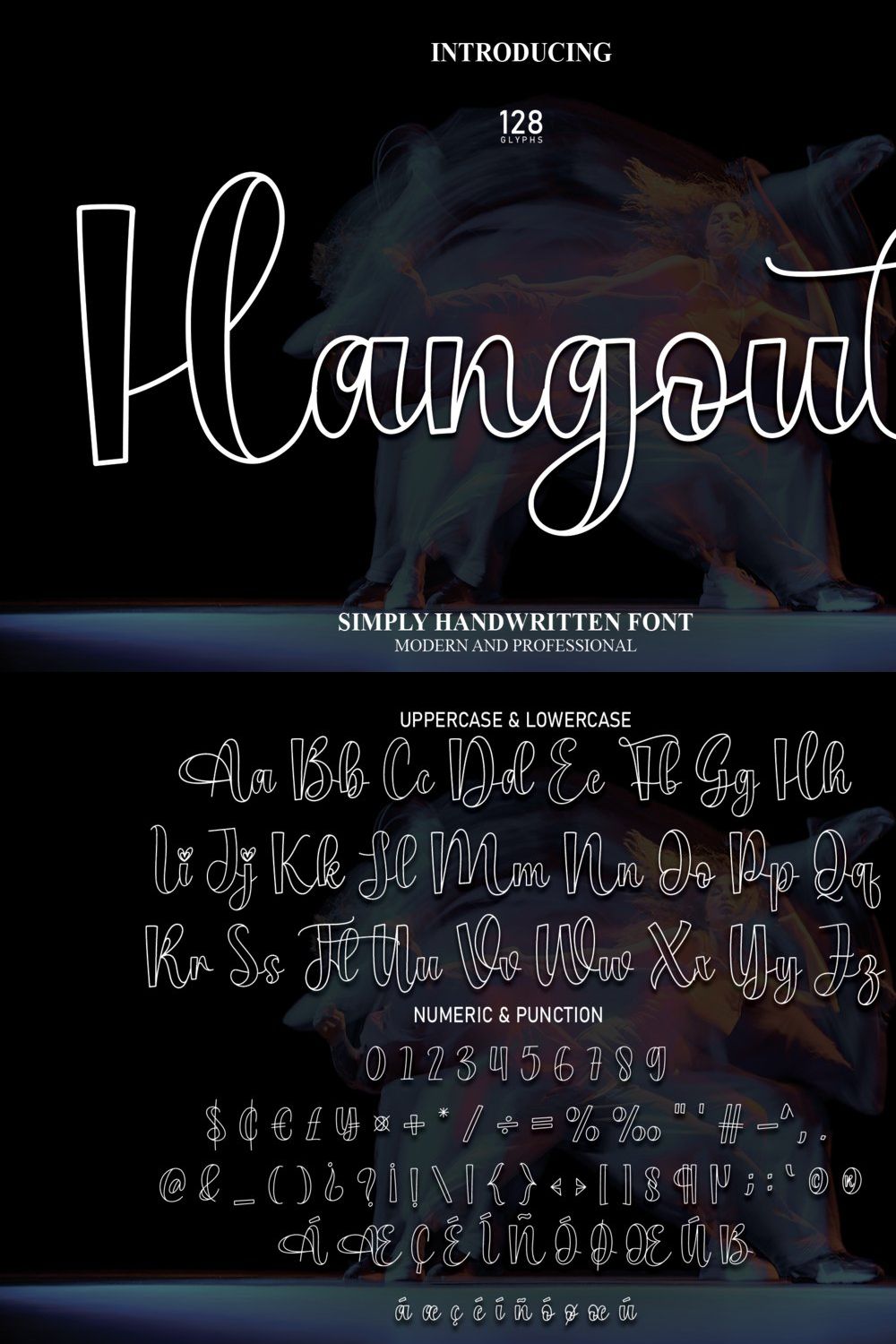 Hangout | Script Font pinterest preview image.