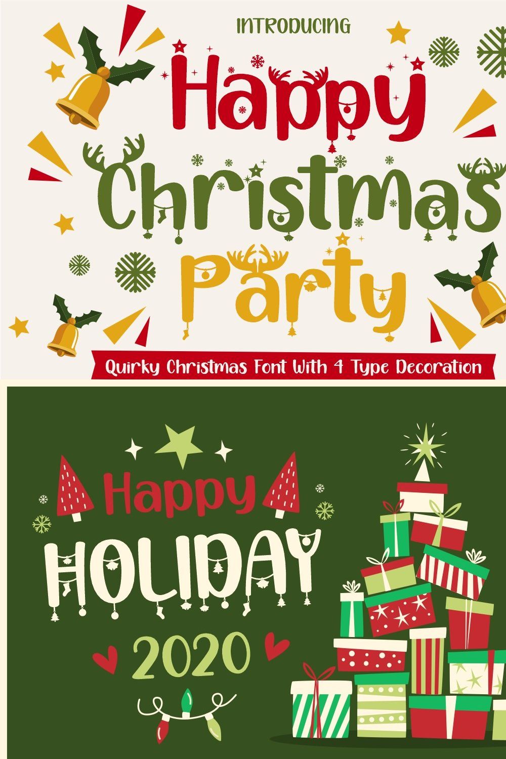 Happy Christmas Party - Xmas Font pinterest preview image.
