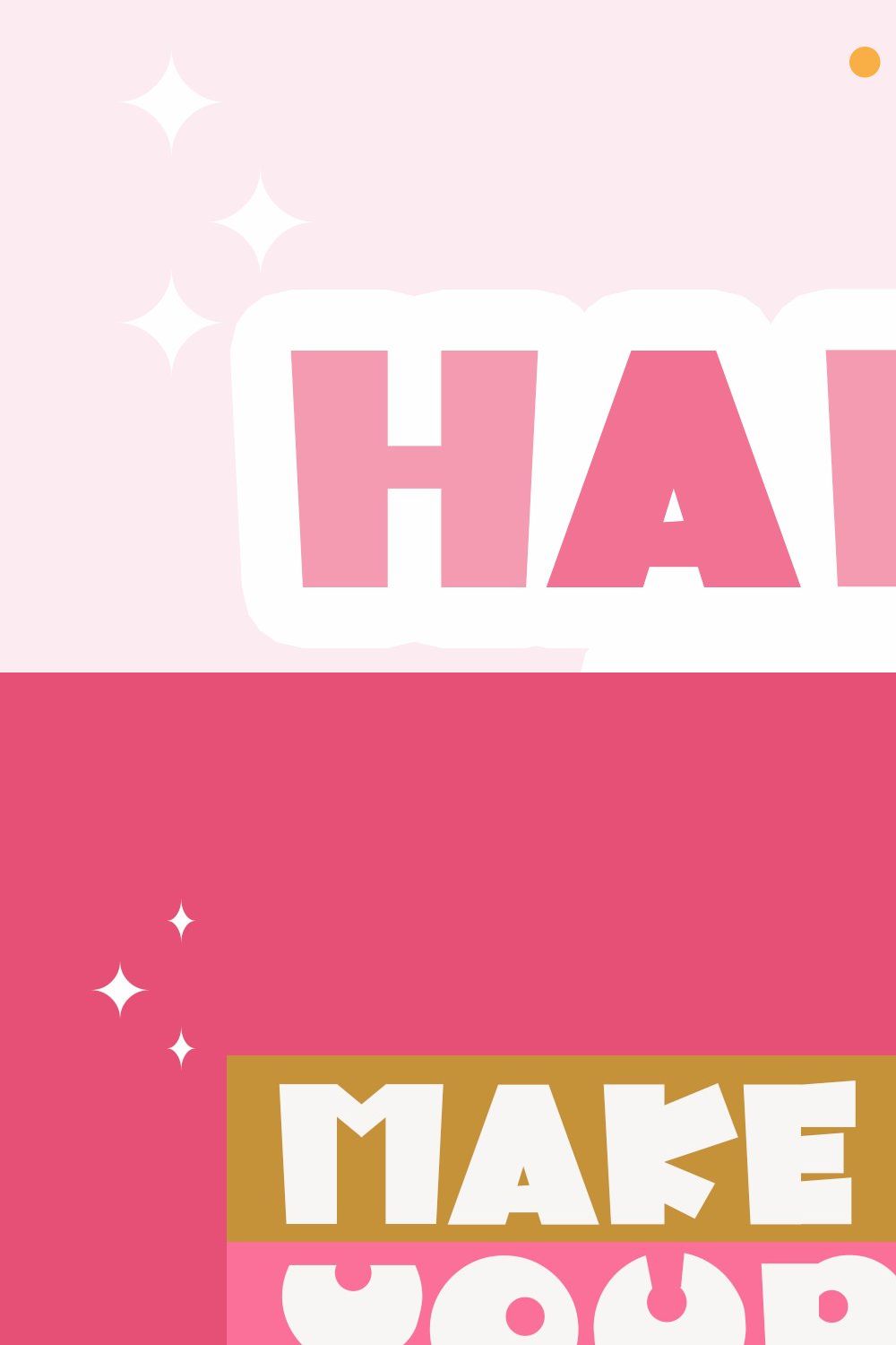 Happy Day Font pinterest preview image.
