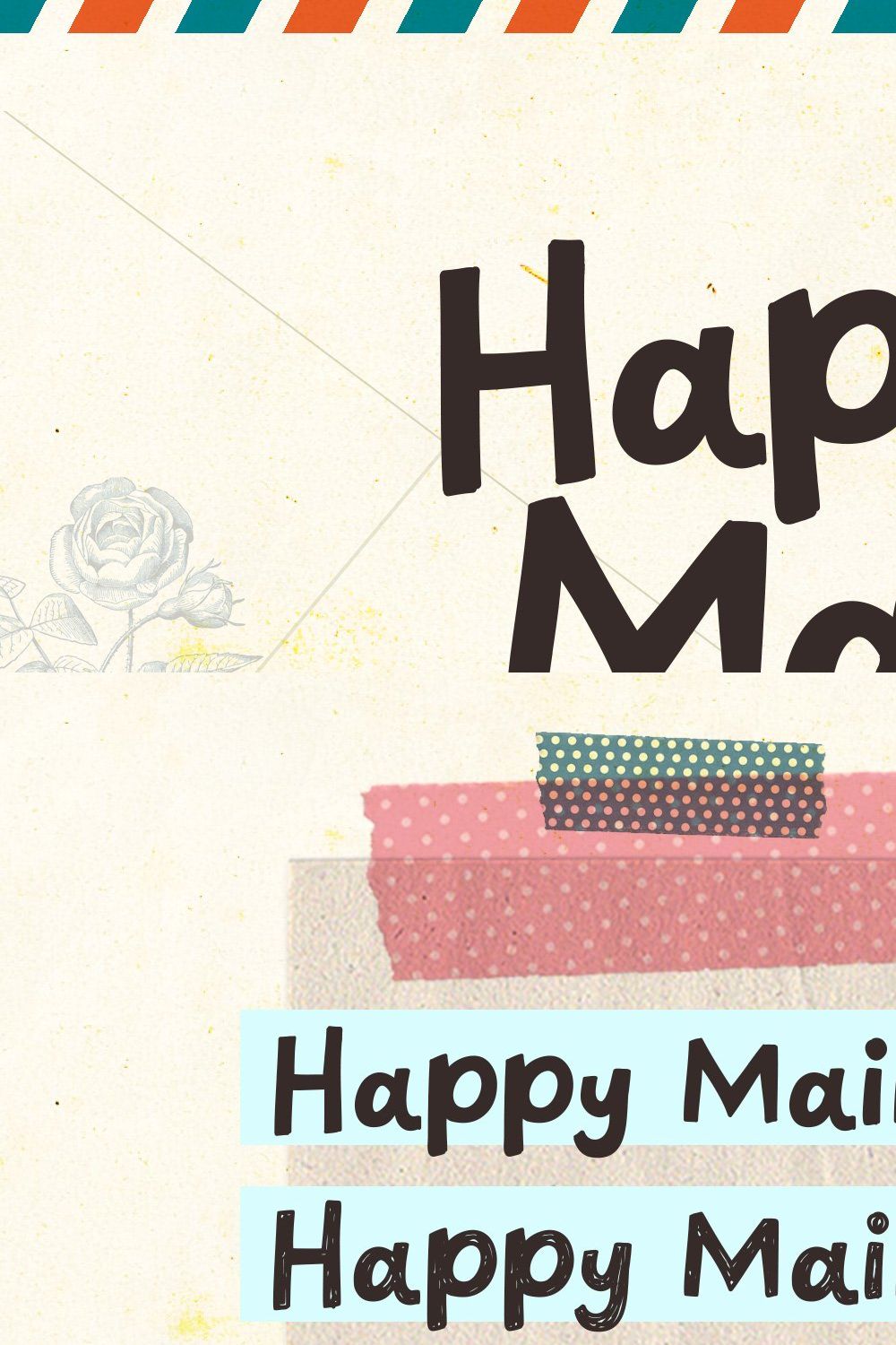 Happy Mail Font pinterest preview image.