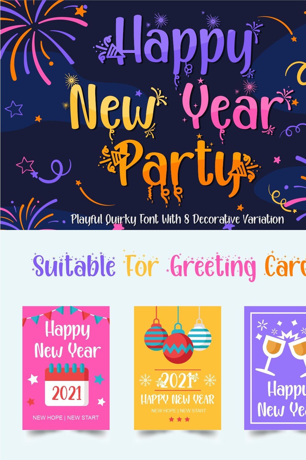 Happy New Year Party - Quirky Font pinterest preview image.