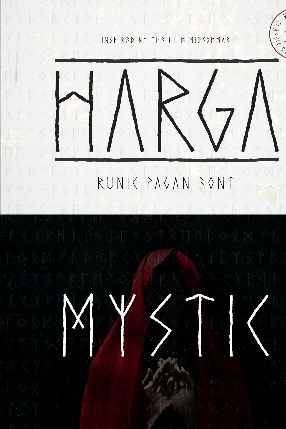 Harga Runic Pagan Font pinterest preview image.