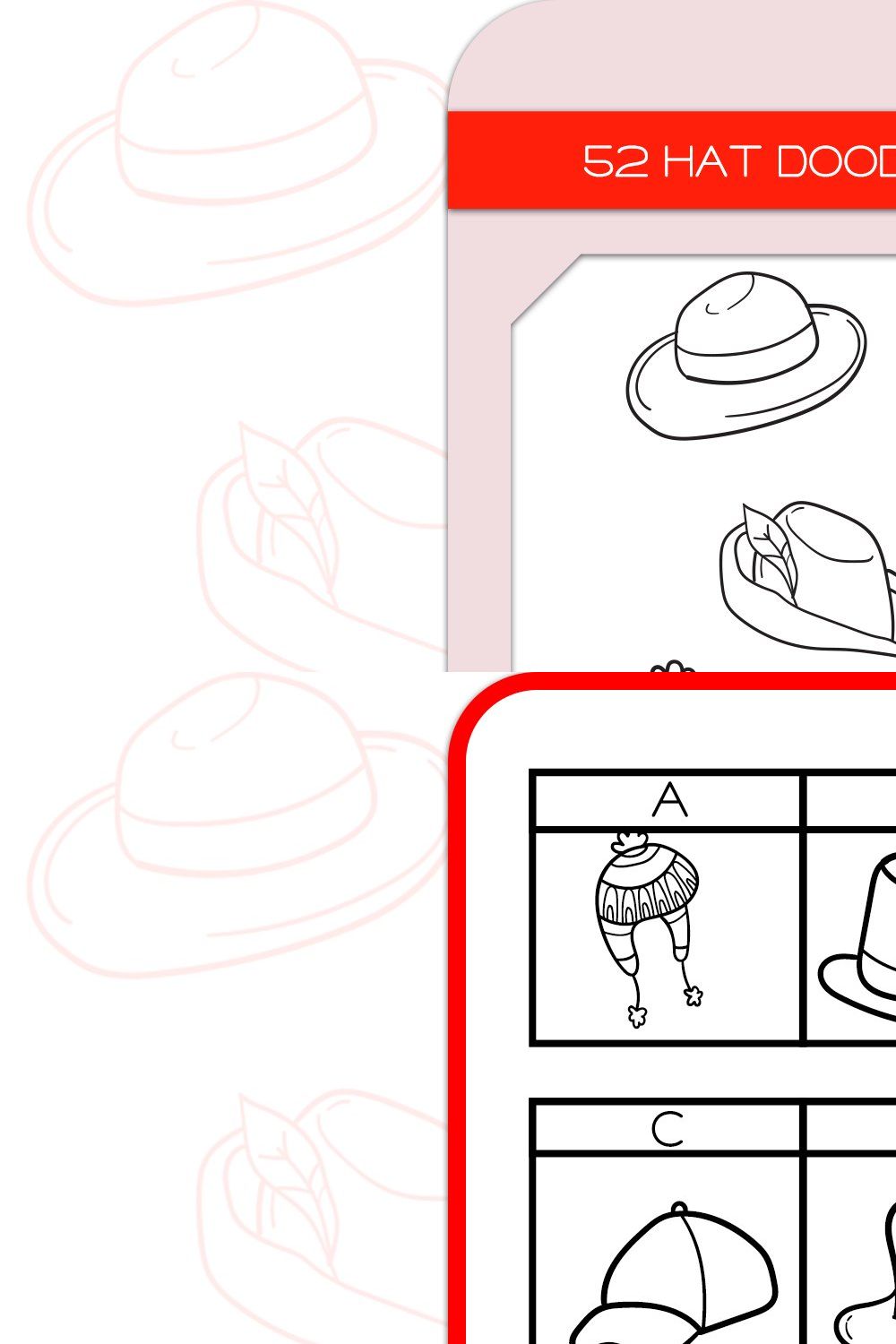 Hat Doodles - Dingbats Font pinterest preview image.