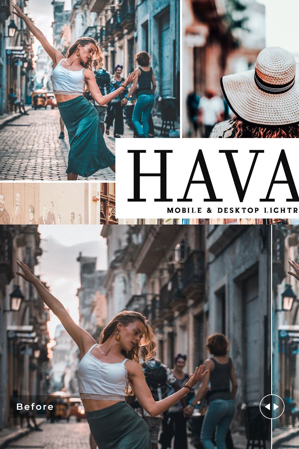 Havana Lightroom Presets Pack pinterest preview image.