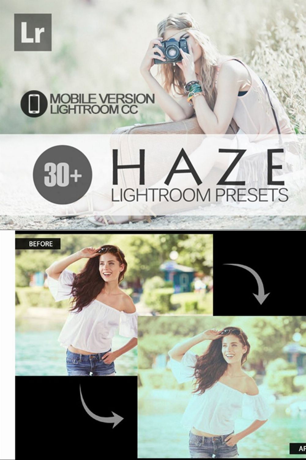 Haze Lightroom Mobile Presets pinterest preview image.