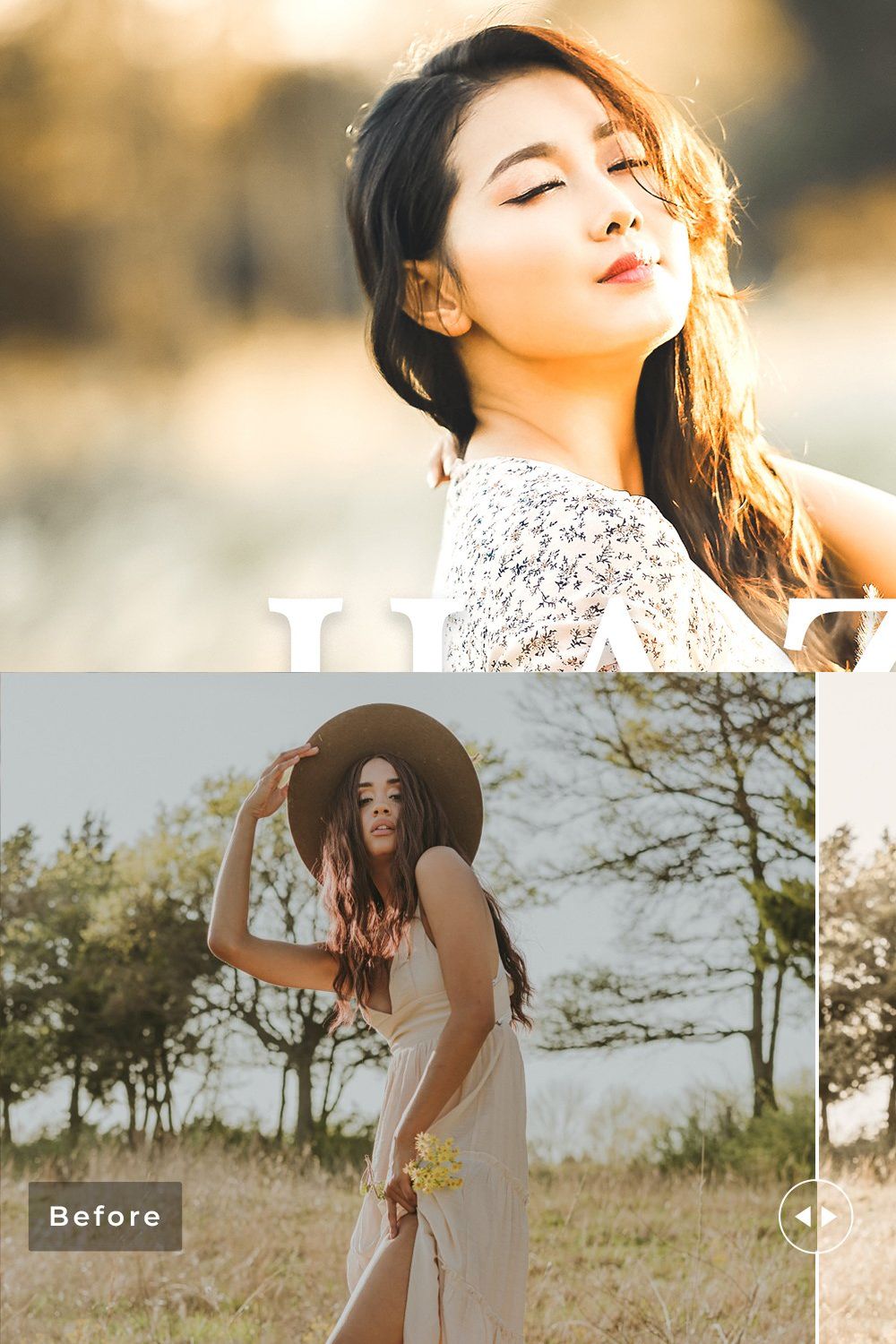 Hazel Pro Lightroom Presets pinterest preview image.