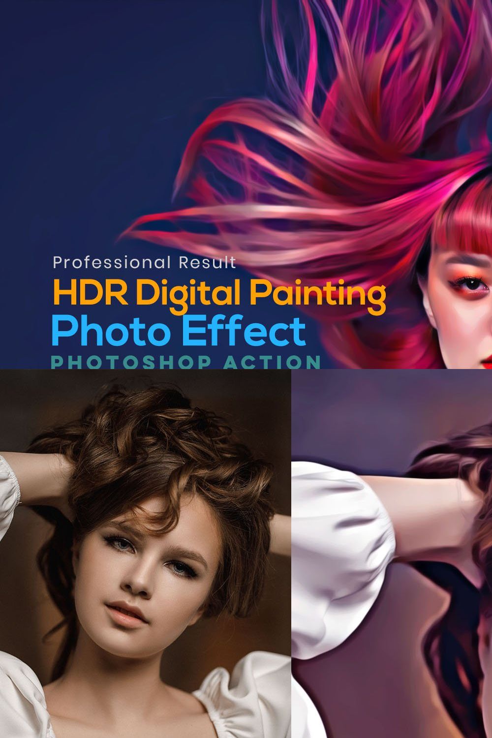HDR Digital Painting Photo Effect pinterest preview image.