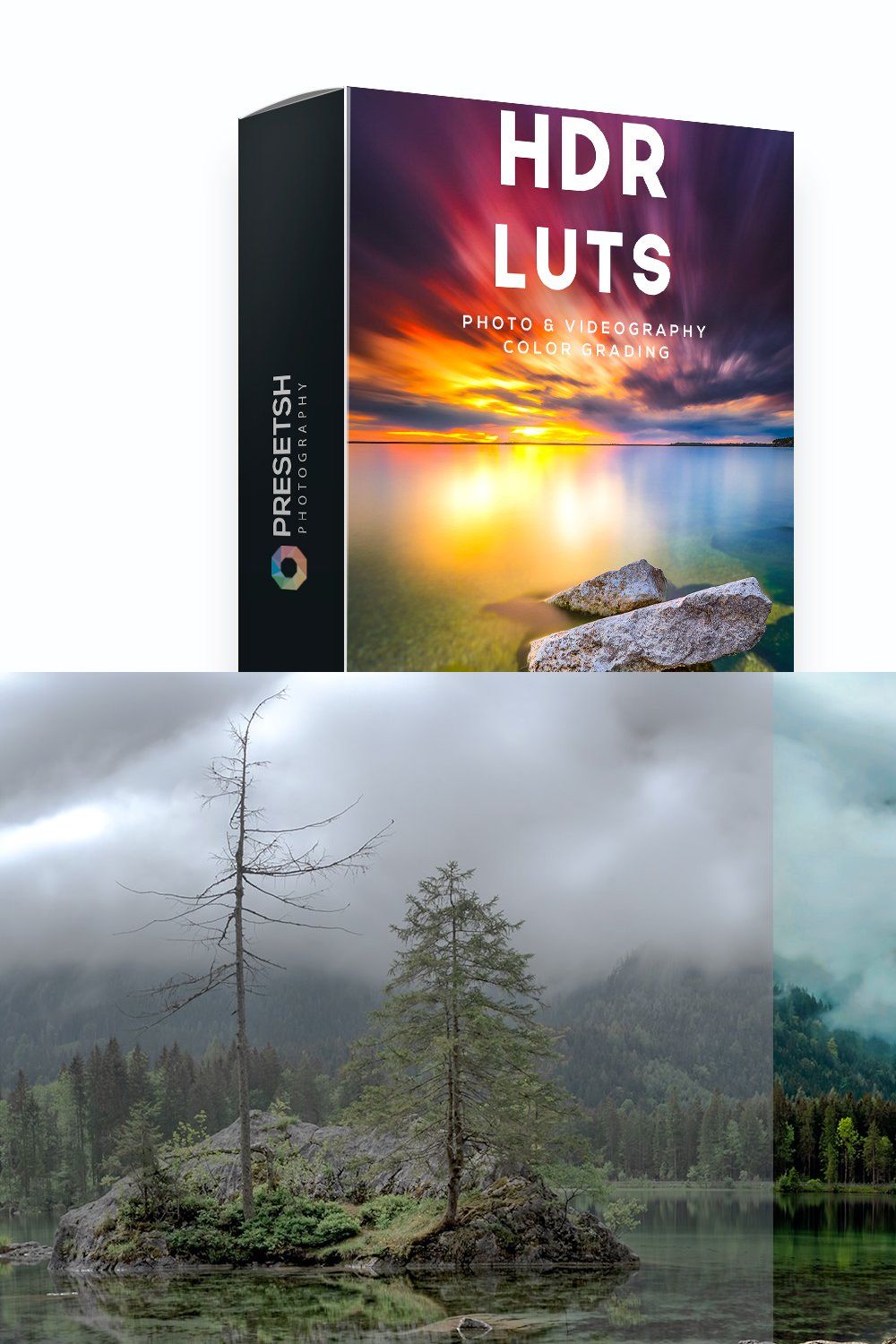 HDR LUTs for Color Grading pinterest preview image.