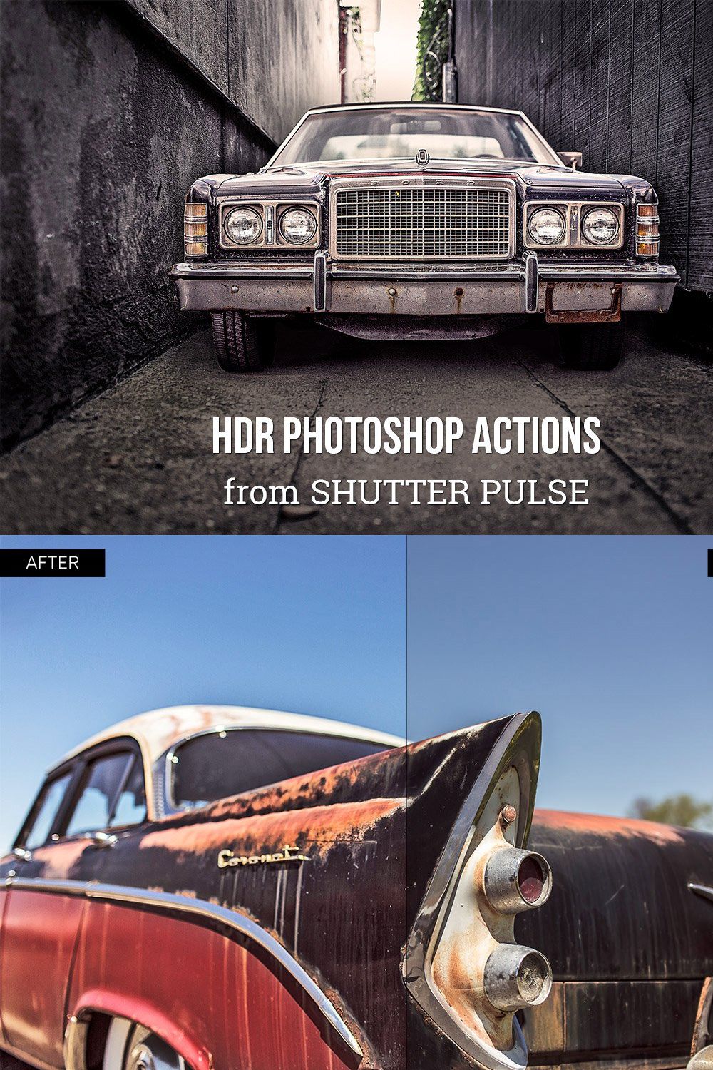 HDR Photoshop Actions pinterest preview image.