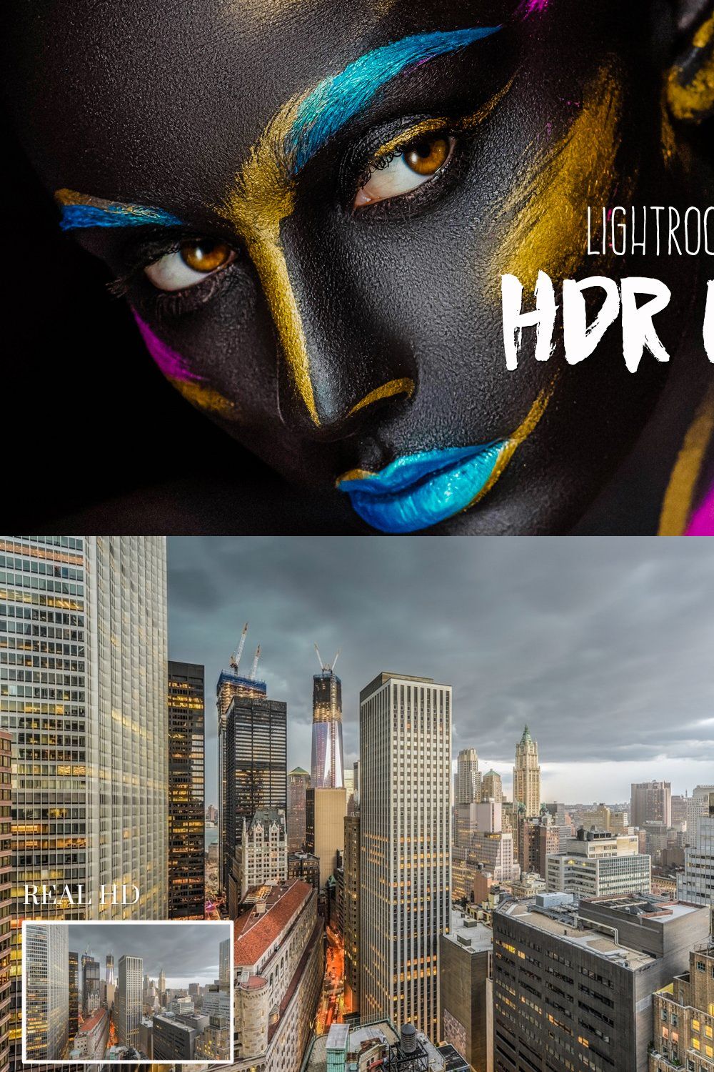 HDR Premium Lightroom presets pinterest preview image.