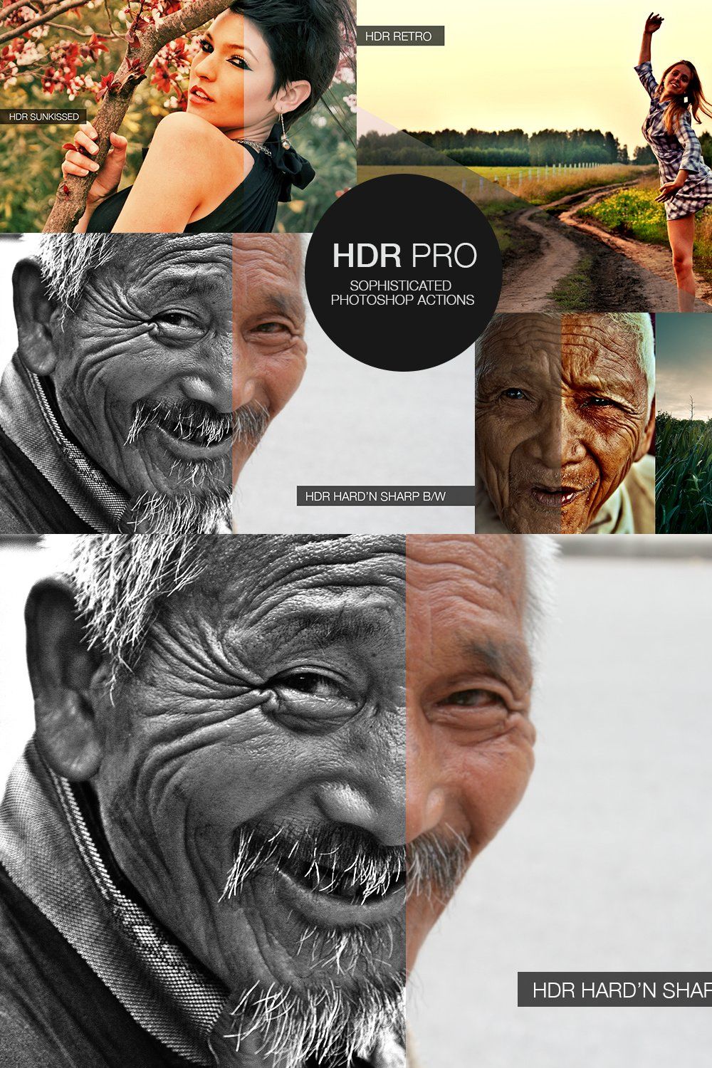 HDR PRO Action Set pinterest preview image.