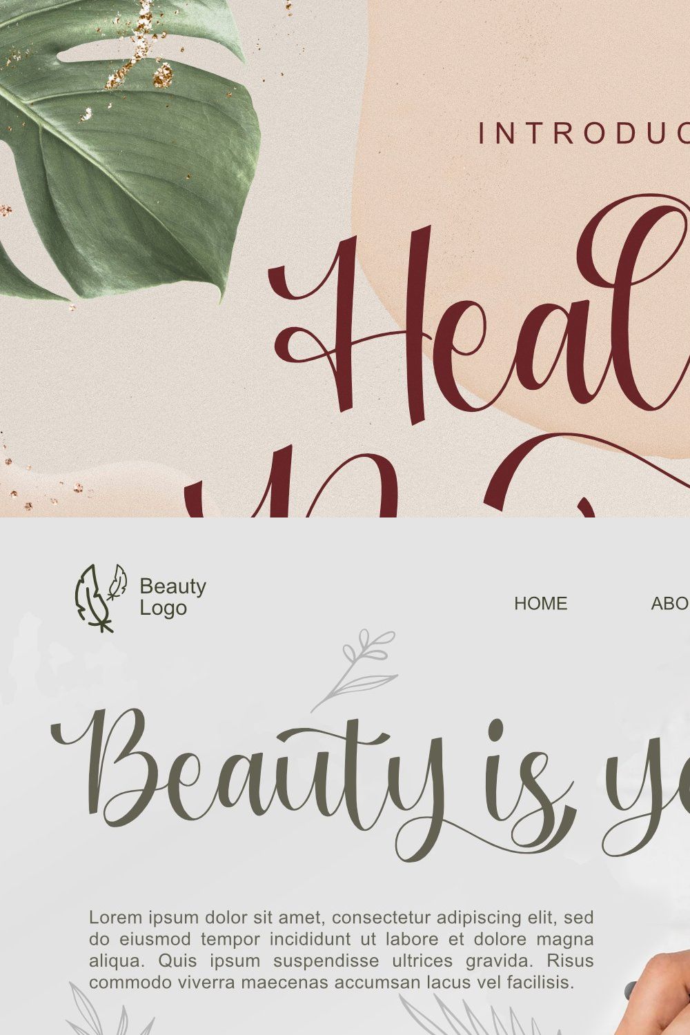 Healing Novelia - Handlettering Font pinterest preview image.