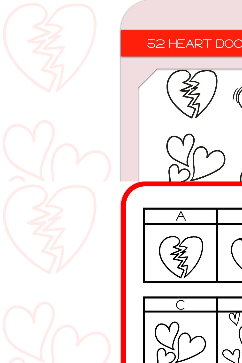 Heart Doodles - Dingbats Font pinterest preview image.