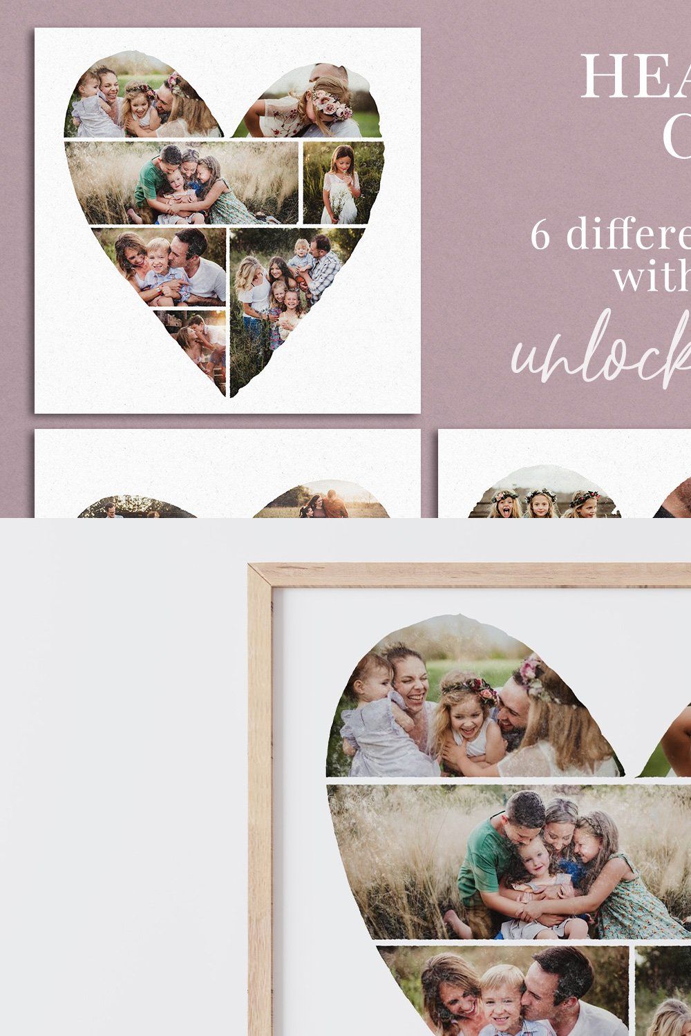 Heart Shaped Collage with watercolor pinterest preview image.