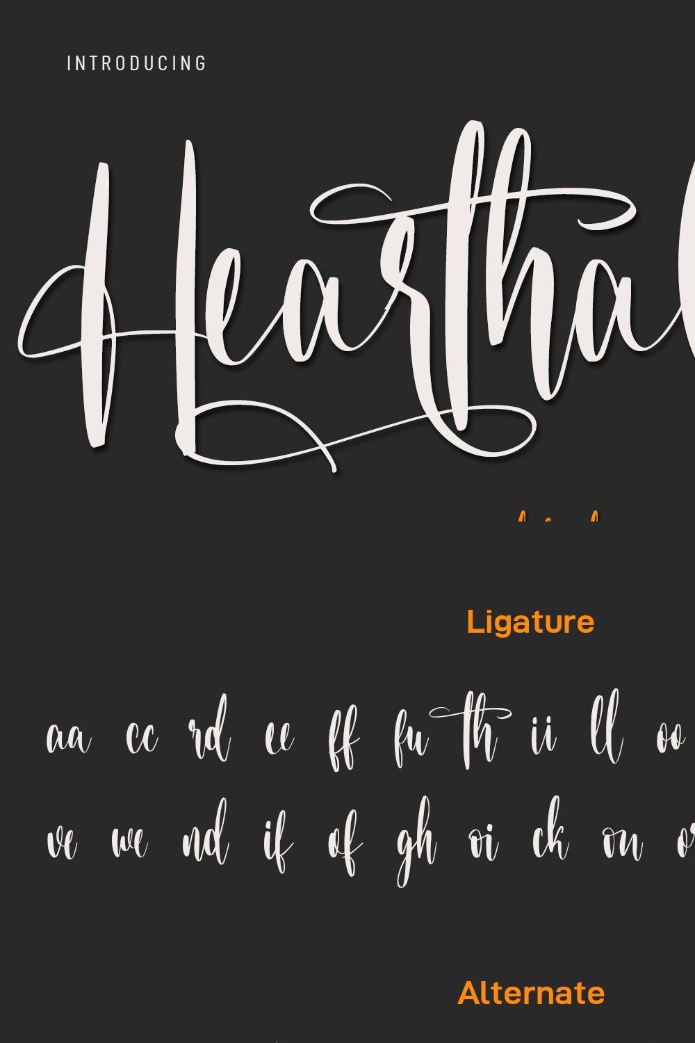 Hearthaliso Elegant Script Font pinterest preview image.