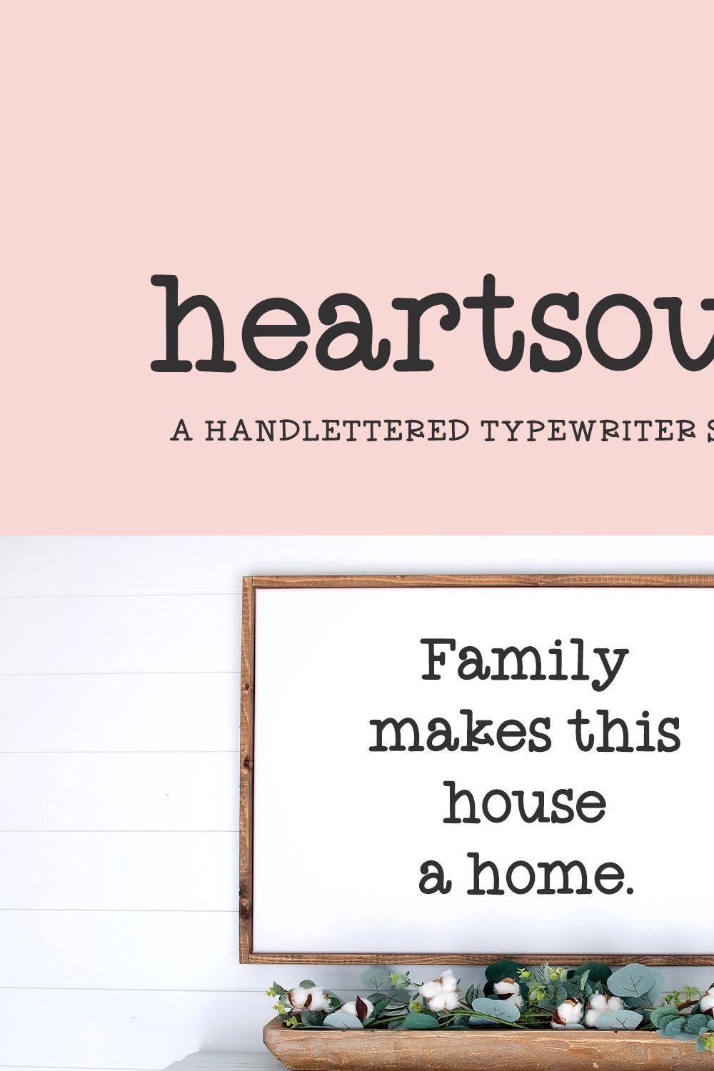 Heartsound Typewriter Serif Font pinterest preview image.