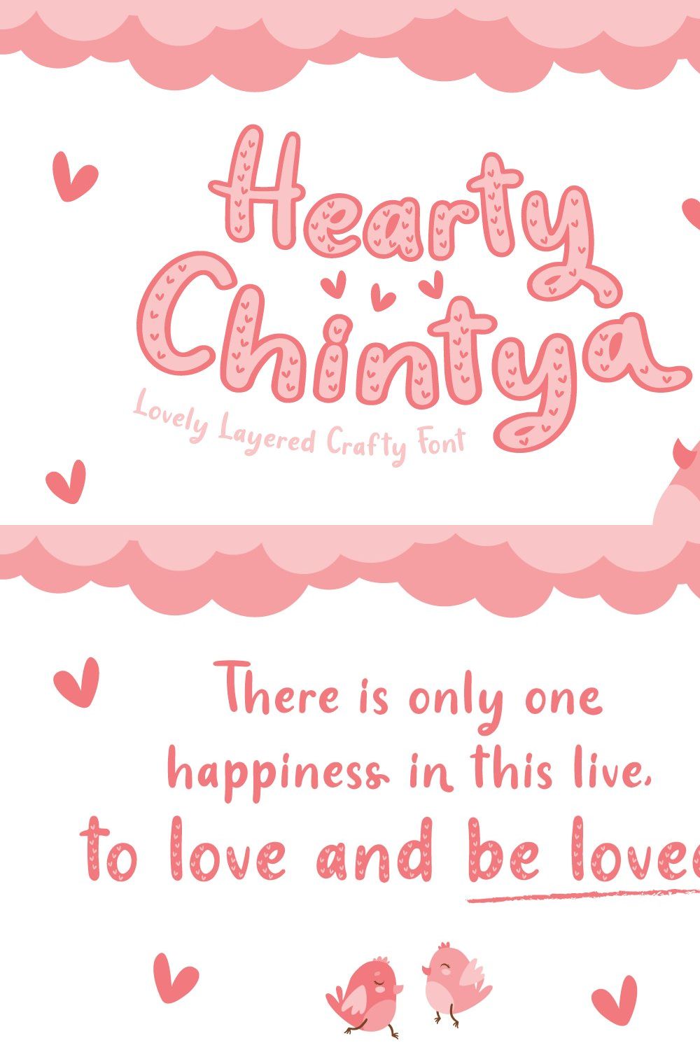 Hearty Chintya - Layered Crafty Font pinterest preview image.