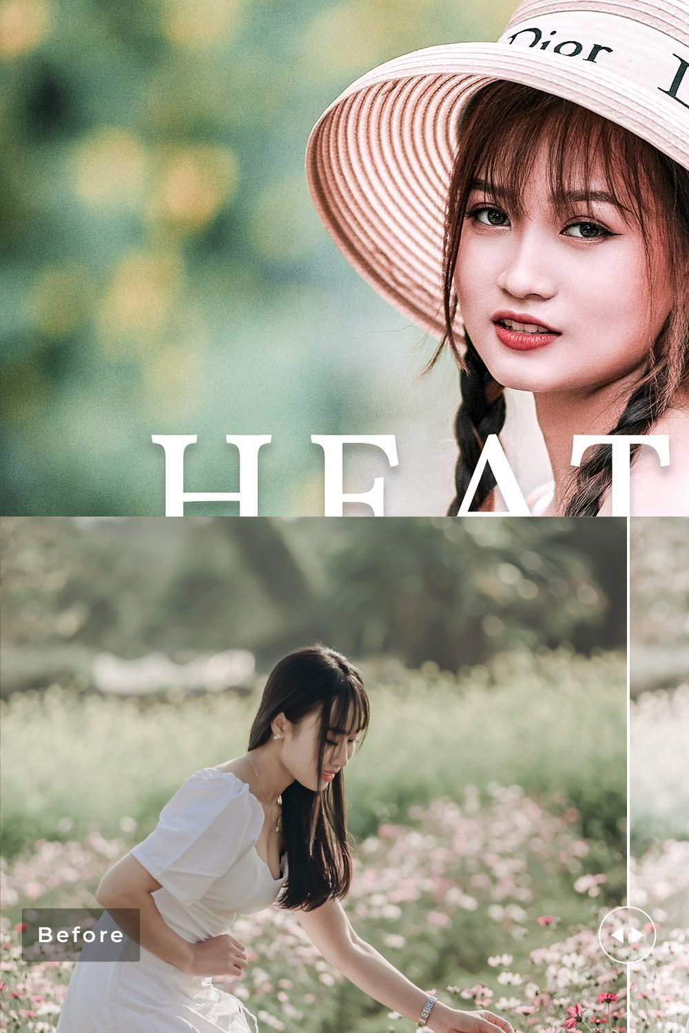 Heather Pro Lightroom Presets pinterest preview image.