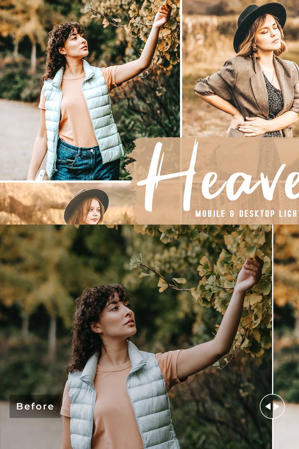 Heavenly Pro Lightroom Presets pinterest preview image.