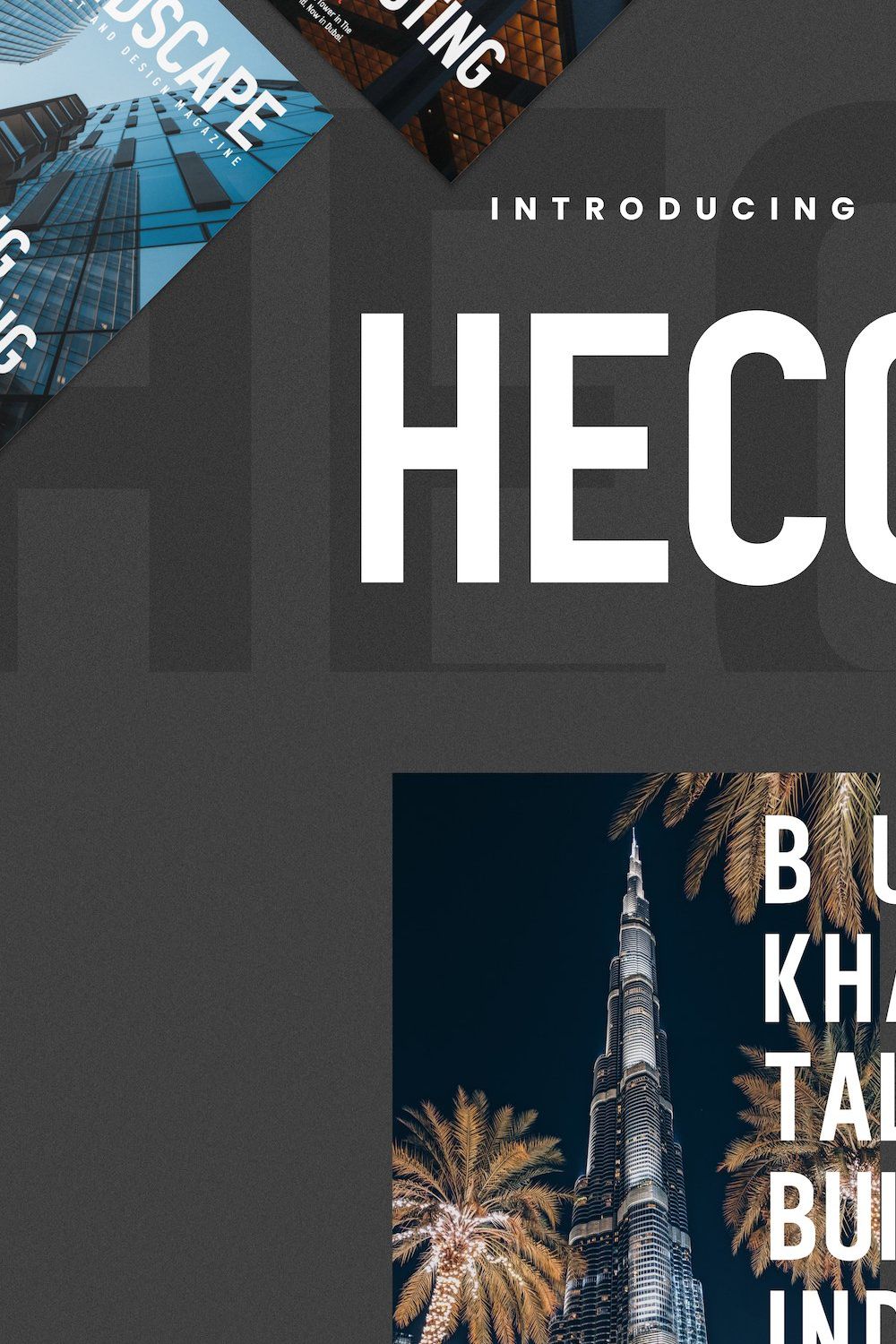Heco - Condensed Sans Serif Fonts pinterest preview image.