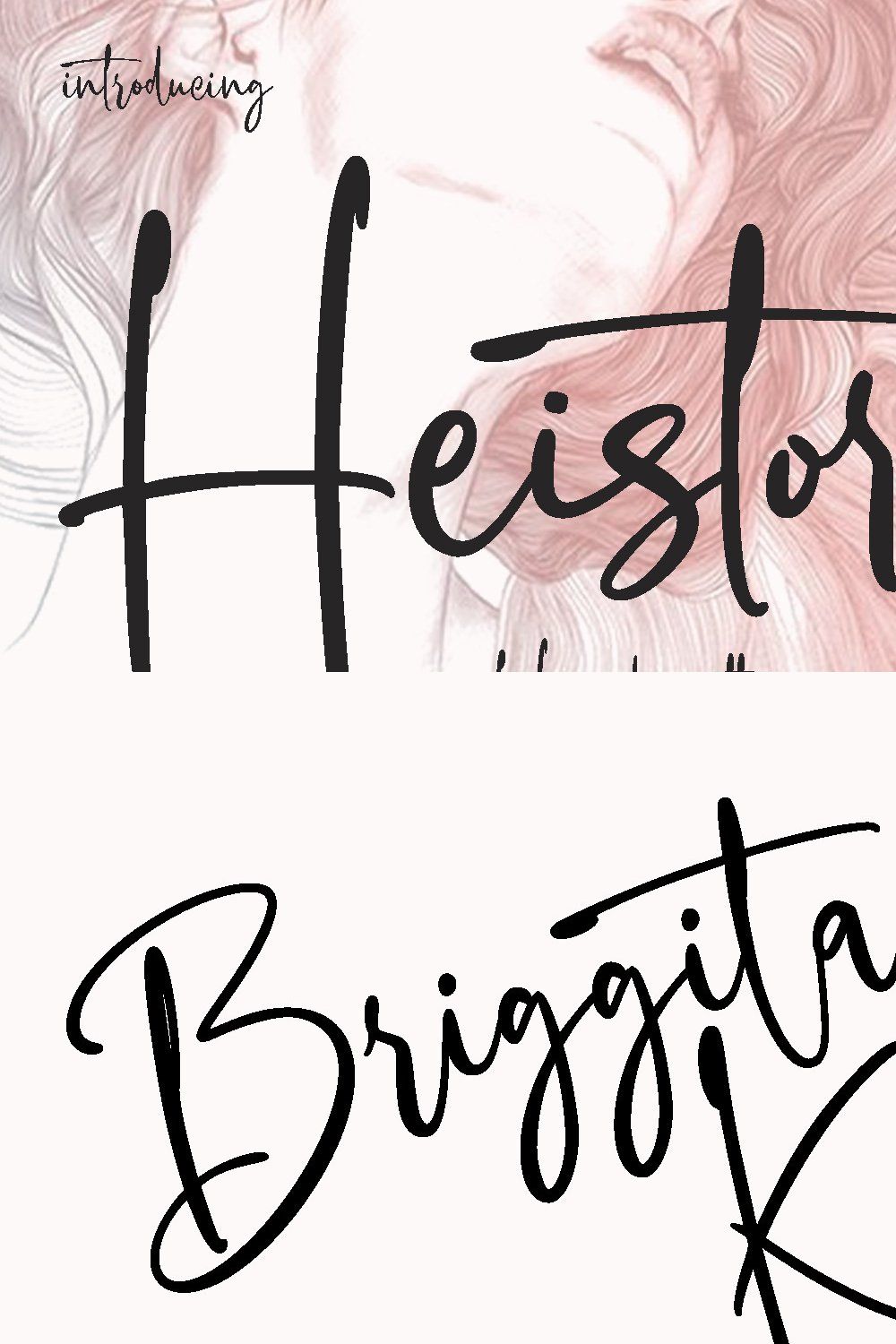 Heistorika Signature Script Font pinterest preview image.