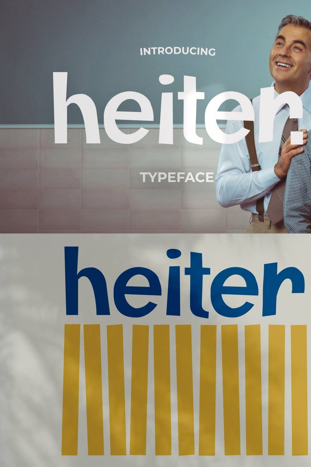 Heiter Retro Typeface pinterest preview image.