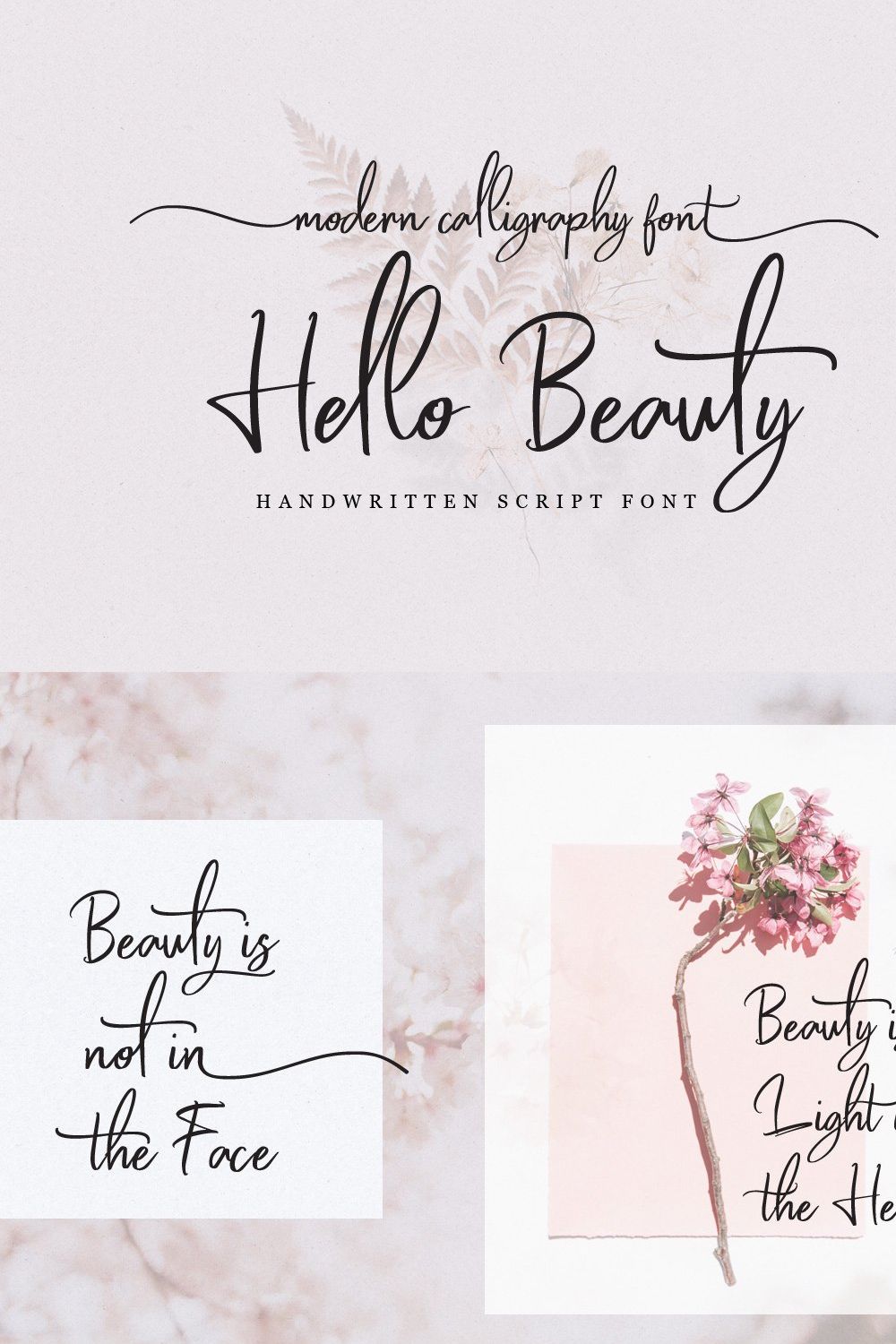 Hello Beauty - Handwritten Font pinterest preview image.