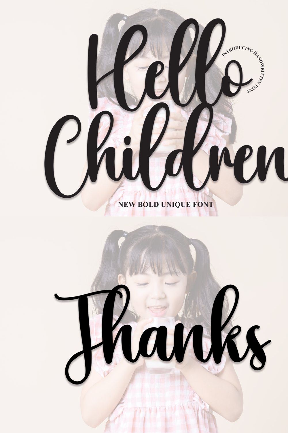 Hello Children | Script Font pinterest preview image.