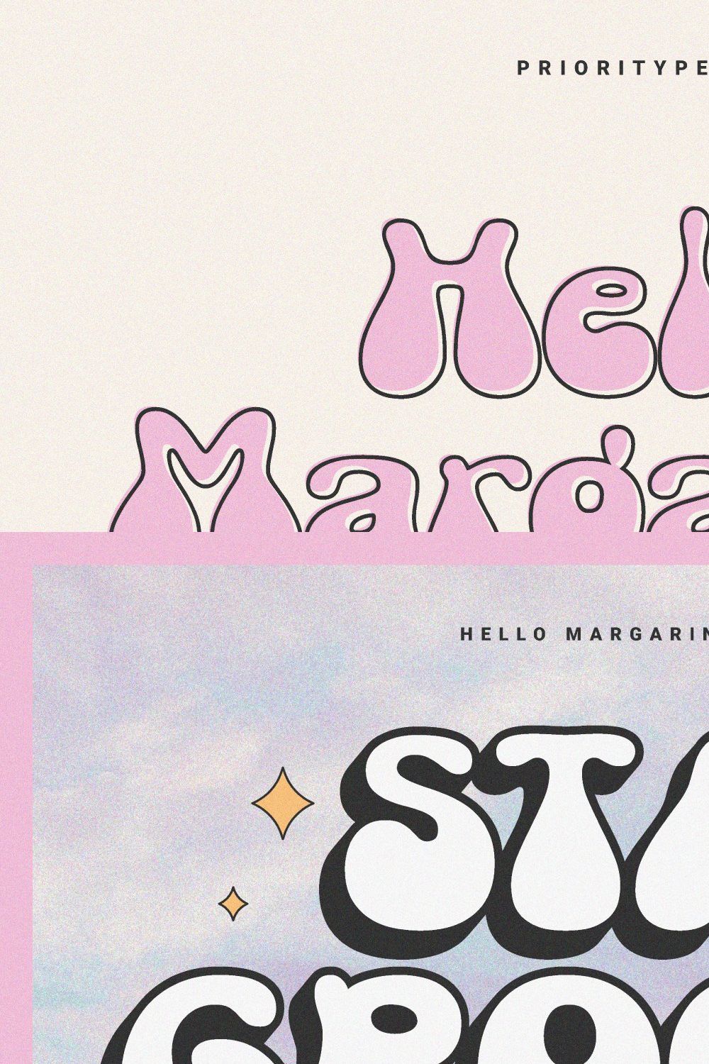 Hello Margarine - Groovy Font pinterest preview image.