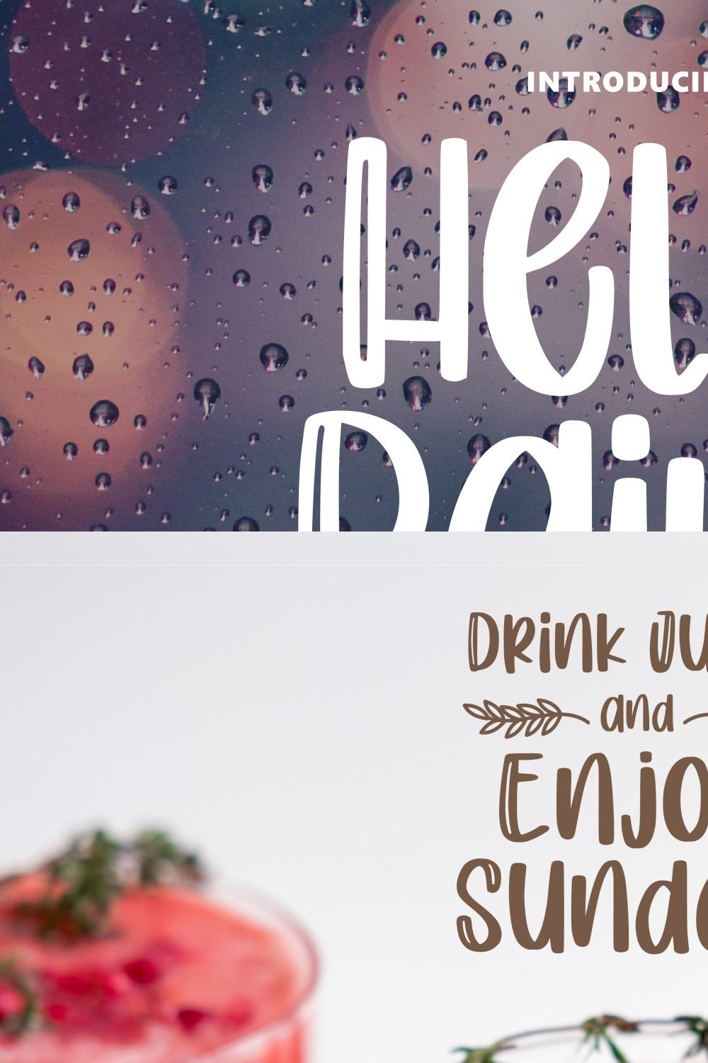 Hello Rainy - Quirky Handdrawn Font pinterest preview image.