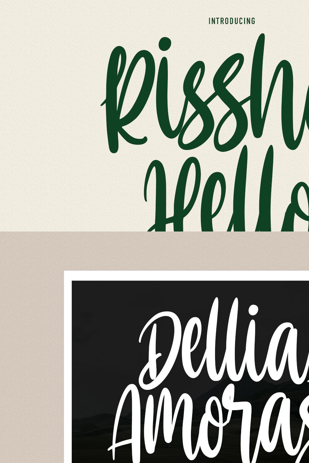 Hello Rissha Handwritten Script Font pinterest preview image.