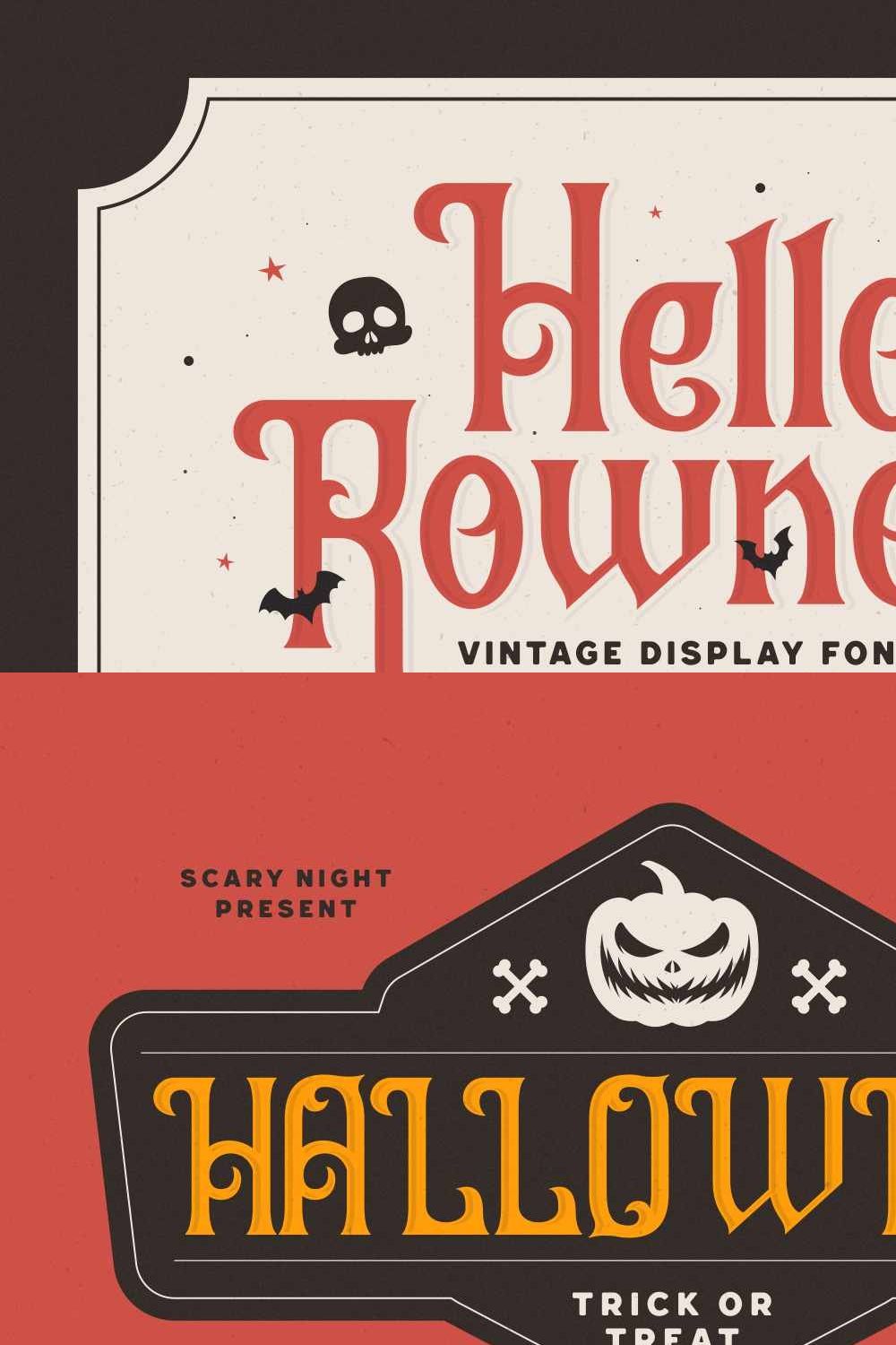 Hello Rownes Vintage Lettering pinterest preview image.