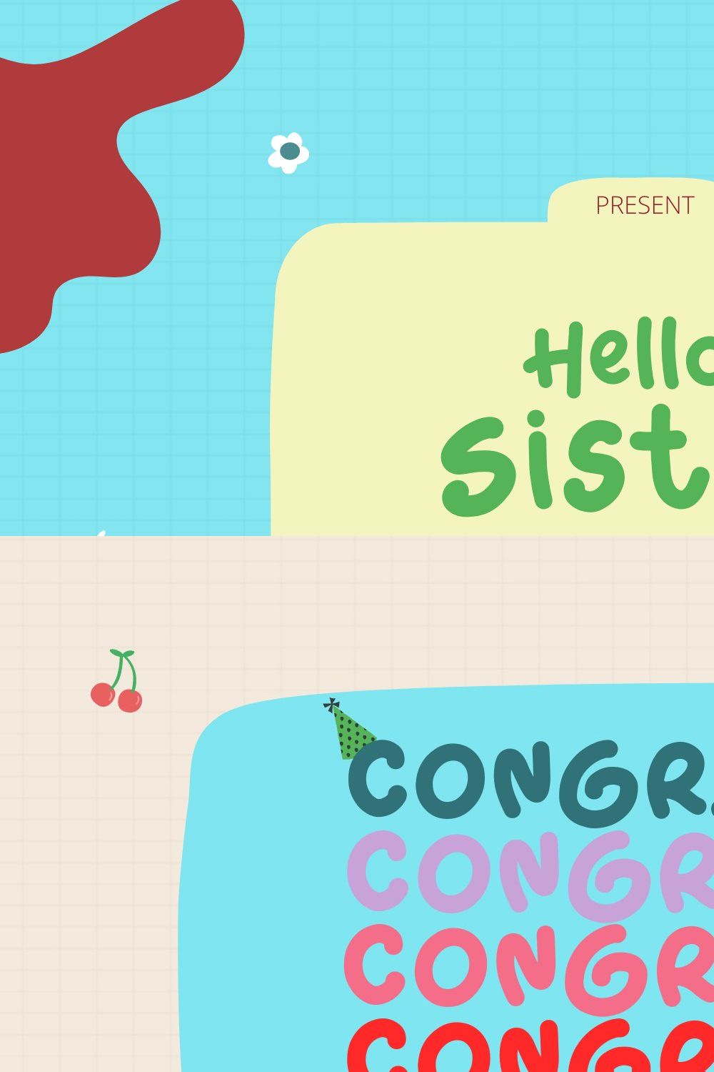 Hello Sister | Kid Font pinterest preview image.