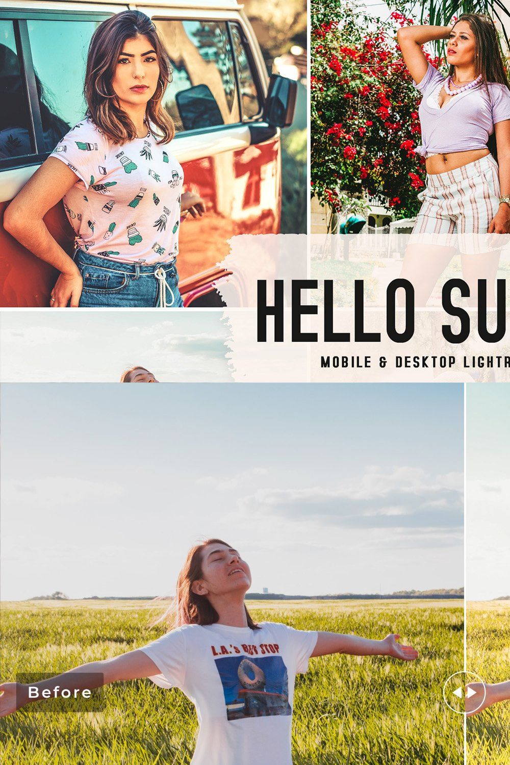 Hello Summer Pro Lightroom Presets pinterest preview image.