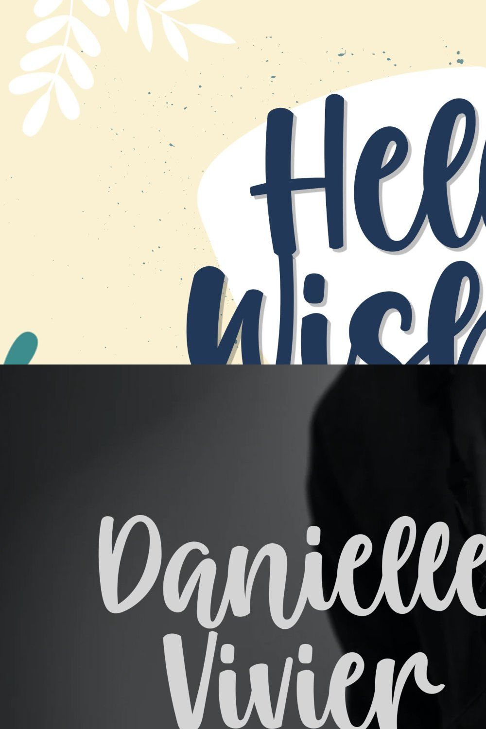 Hello Wishes a Crafty Font pinterest preview image.