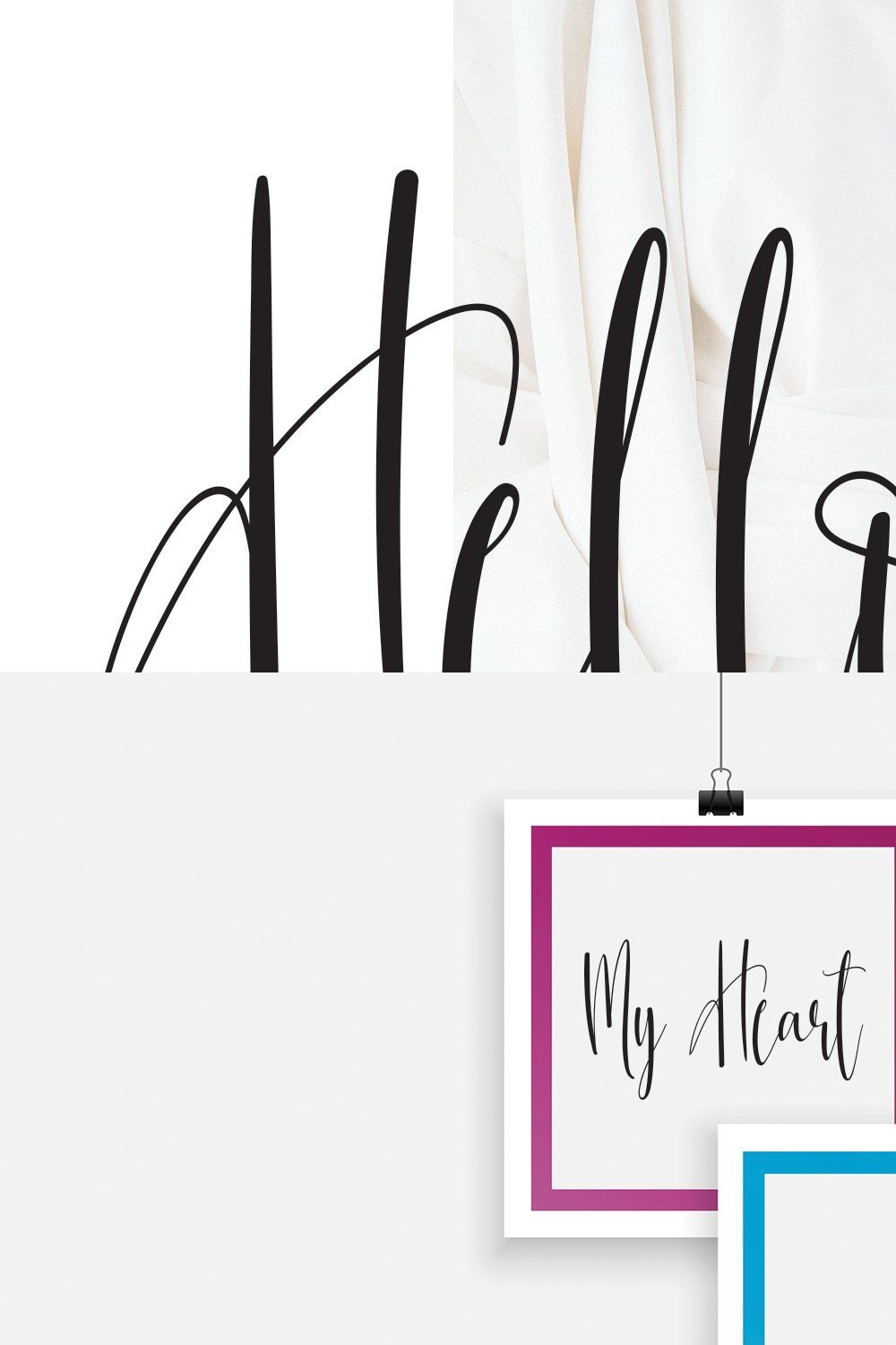 Hellonita | Script font pinterest preview image.