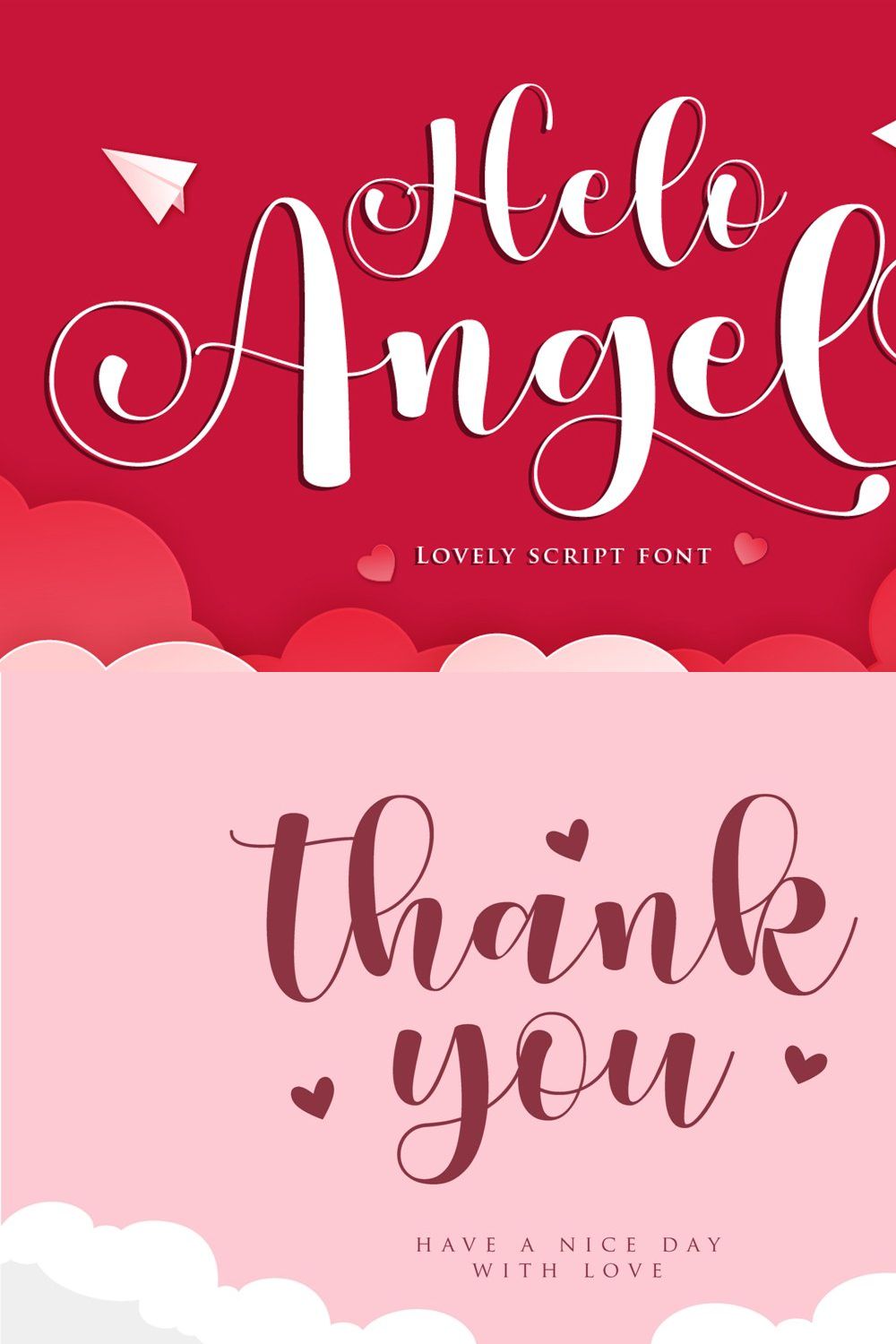 Helo Angel | Lovely Script Font pinterest preview image.
