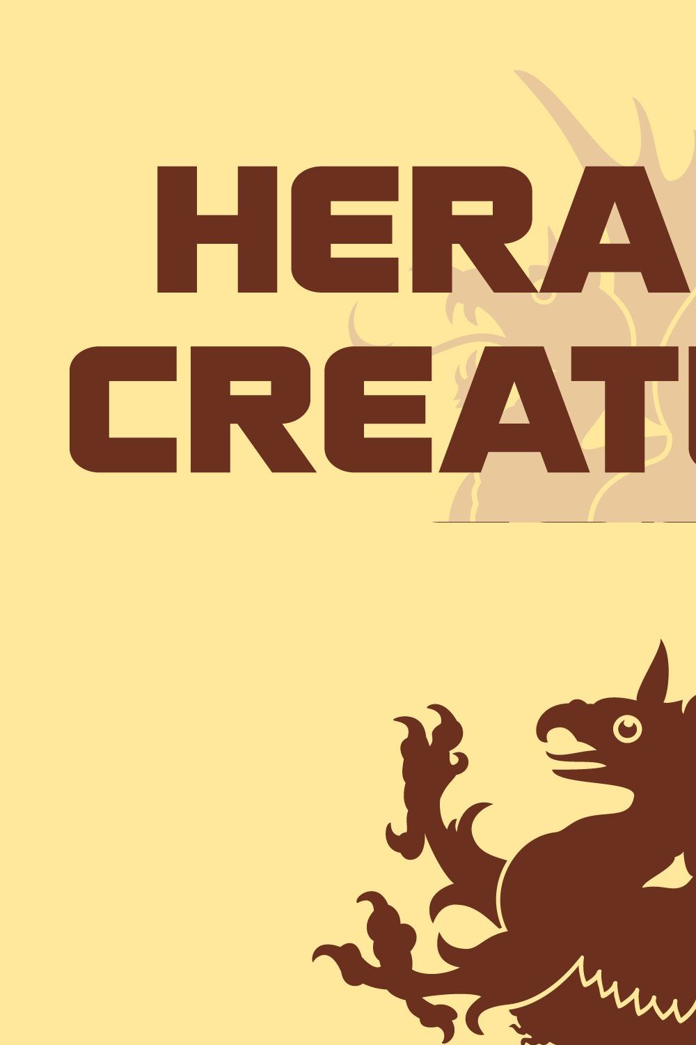 Heraldic Creatures Font pinterest preview image.