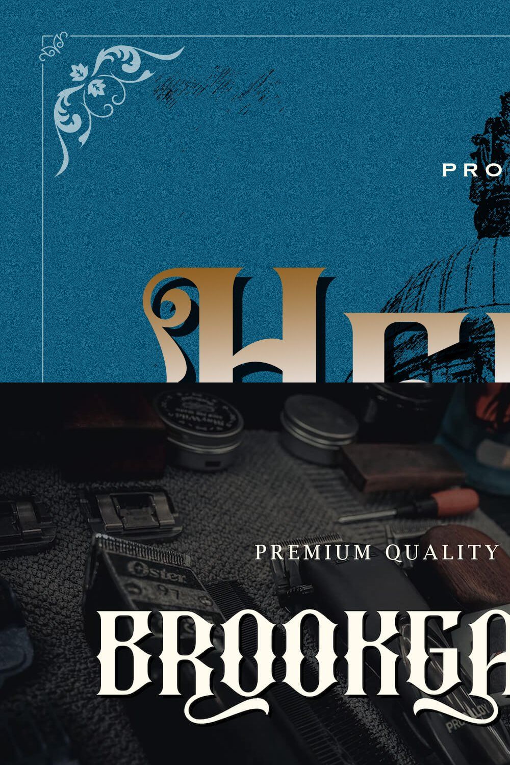Hewina - Victorian Display Font pinterest preview image.