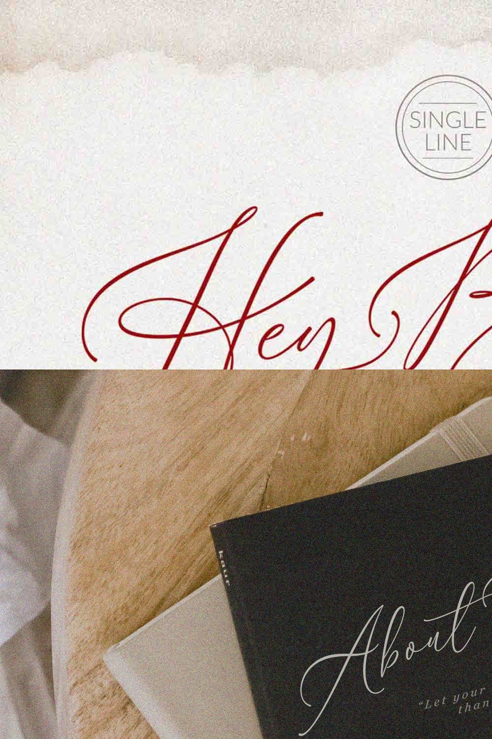 Hey Beauty - Modern Calligraphy font pinterest preview image.