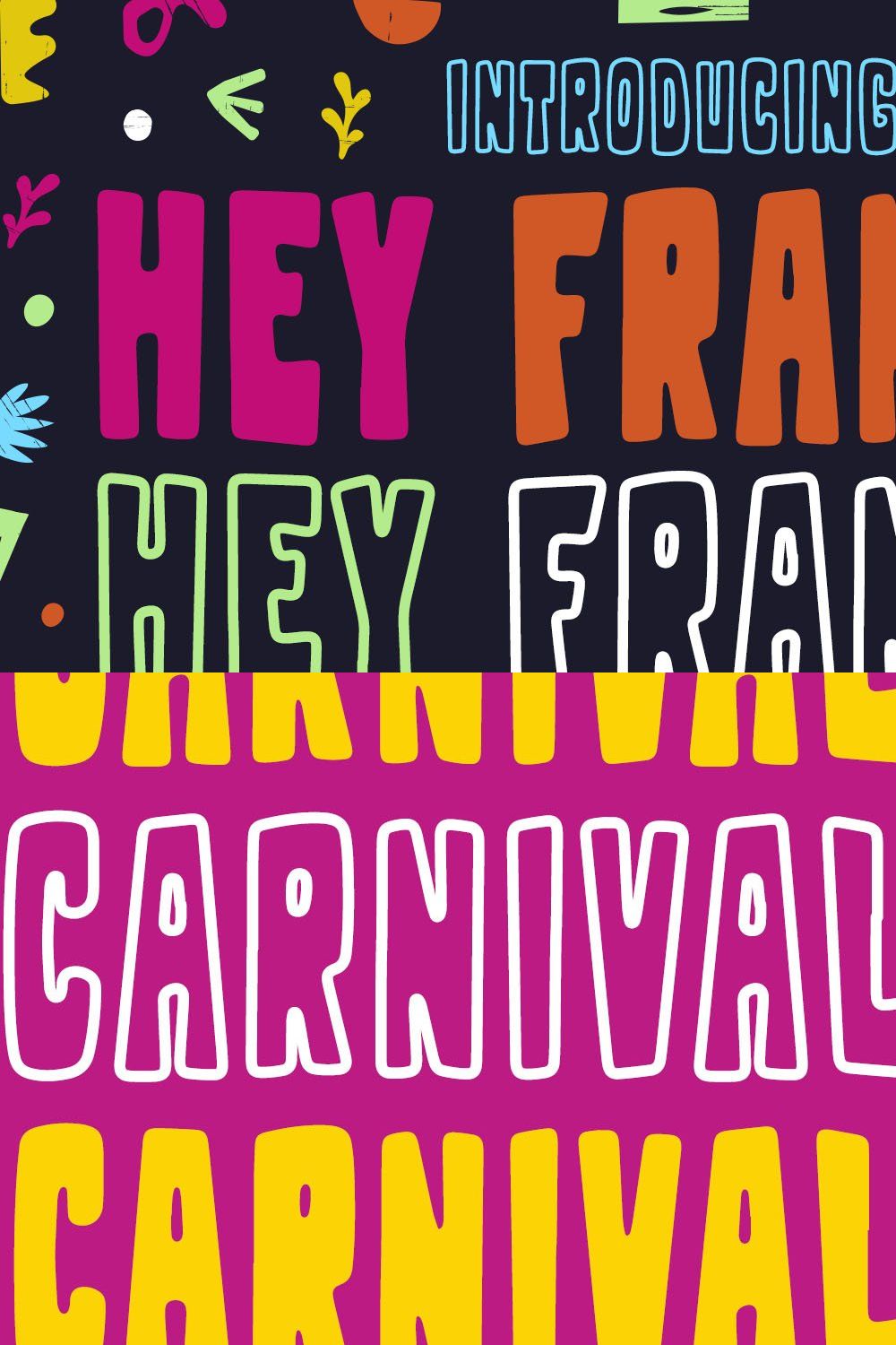 Hey Franky - Fun Display Font pinterest preview image.