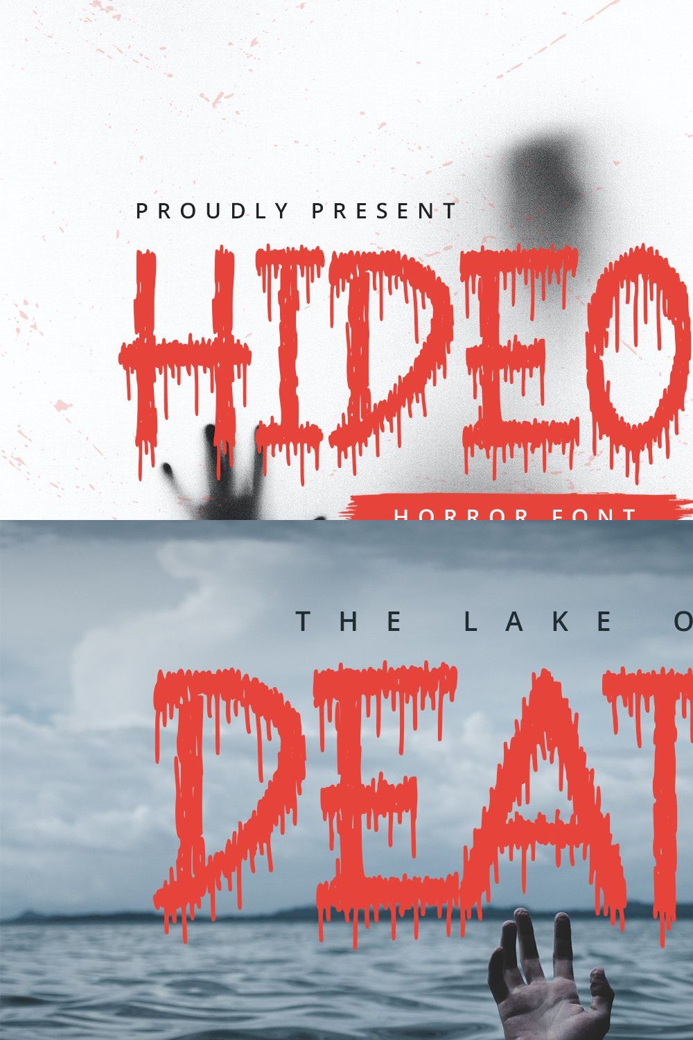 Hideous - Horror Display Font pinterest preview image.