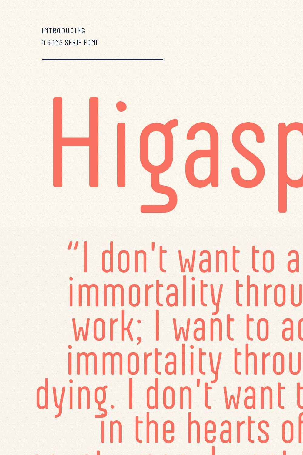 Higasper Clean Sans Font pinterest preview image.